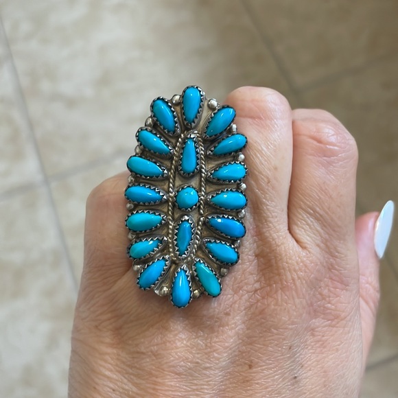 Native American P. Jones Navajo Turquoise ring - Picture 2 of 6